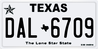 TX license plate DAL6709