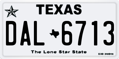 TX license plate DAL6713