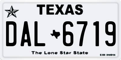 TX license plate DAL6719