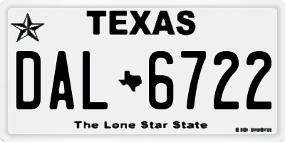 TX license plate DAL6722