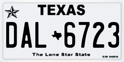 TX license plate DAL6723