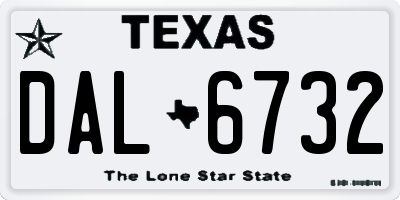 TX license plate DAL6732