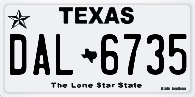 TX license plate DAL6735