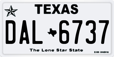 TX license plate DAL6737