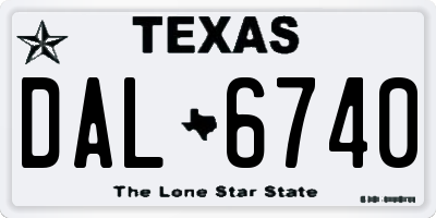 TX license plate DAL6740