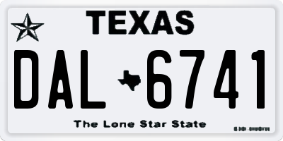TX license plate DAL6741