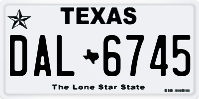 TX license plate DAL6745