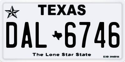 TX license plate DAL6746