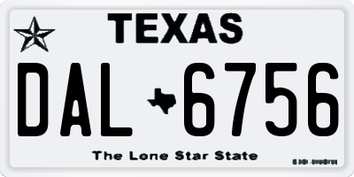 TX license plate DAL6756