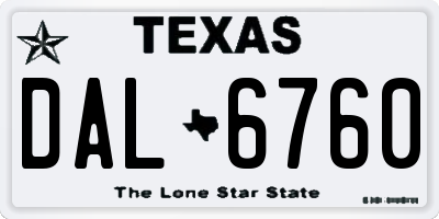 TX license plate DAL6760