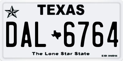 TX license plate DAL6764