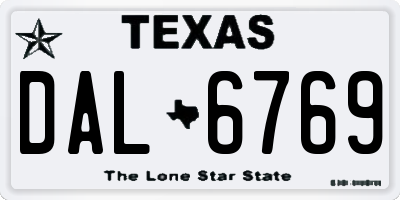 TX license plate DAL6769