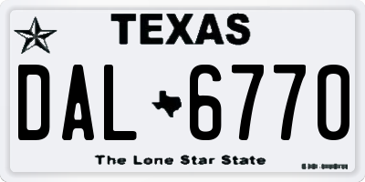 TX license plate DAL6770