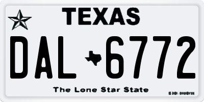 TX license plate DAL6772