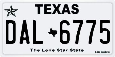 TX license plate DAL6775