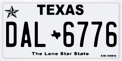 TX license plate DAL6776