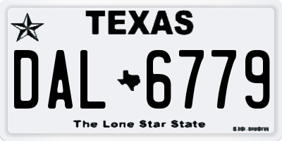 TX license plate DAL6779