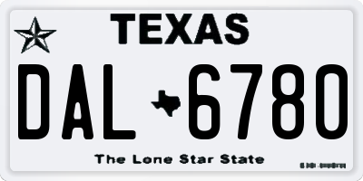 TX license plate DAL6780