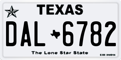 TX license plate DAL6782