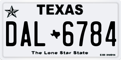 TX license plate DAL6784