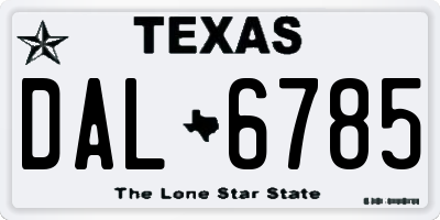 TX license plate DAL6785