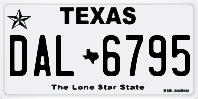 TX license plate DAL6795