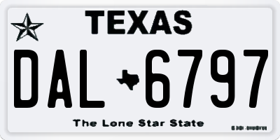 TX license plate DAL6797