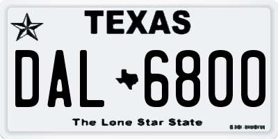 TX license plate DAL6800