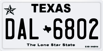 TX license plate DAL6802