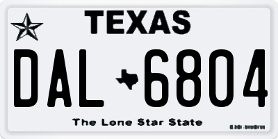 TX license plate DAL6804