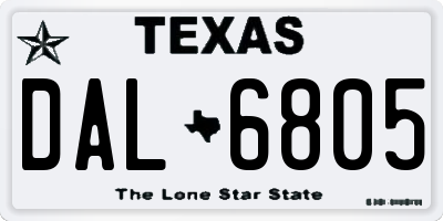 TX license plate DAL6805