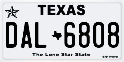 TX license plate DAL6808