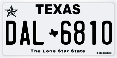 TX license plate DAL6810