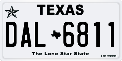 TX license plate DAL6811