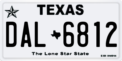 TX license plate DAL6812