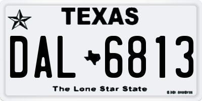 TX license plate DAL6813
