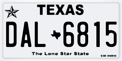 TX license plate DAL6815