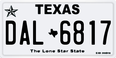 TX license plate DAL6817