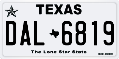 TX license plate DAL6819