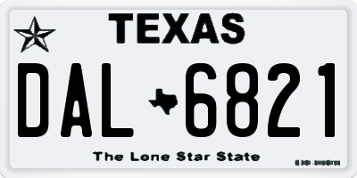 TX license plate DAL6821
