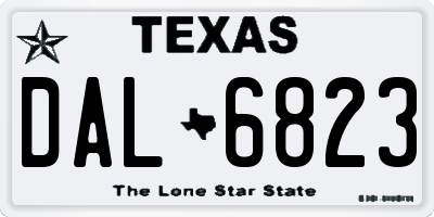 TX license plate DAL6823