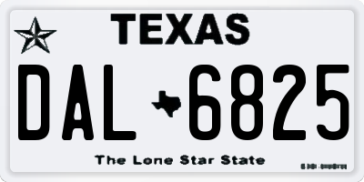 TX license plate DAL6825