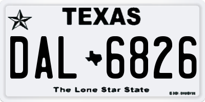 TX license plate DAL6826