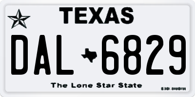 TX license plate DAL6829