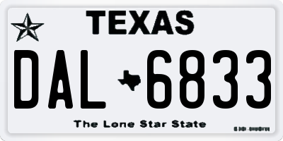 TX license plate DAL6833