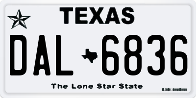 TX license plate DAL6836