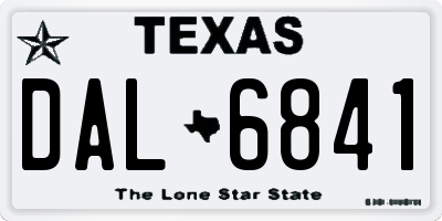 TX license plate DAL6841
