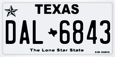 TX license plate DAL6843