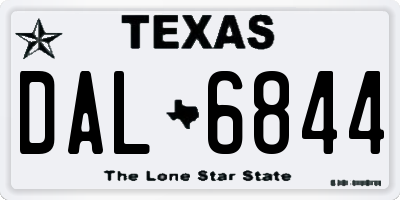 TX license plate DAL6844