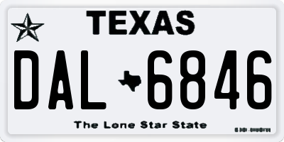 TX license plate DAL6846